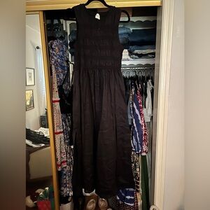 Dissh smocked linen maxi dress